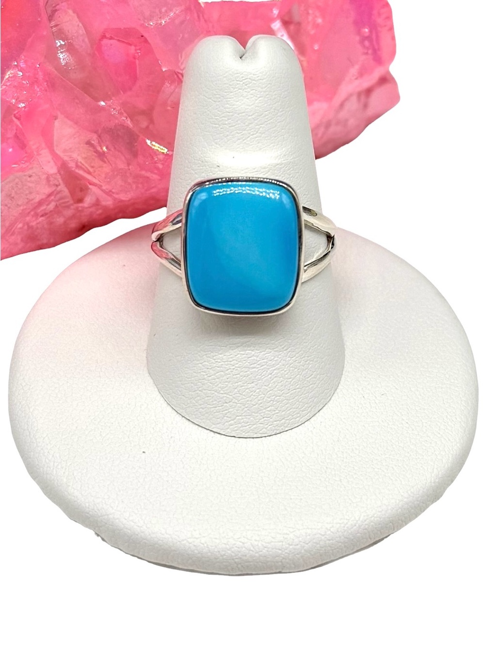 Aztec Mountain Turquoise Ring Size 8 Solid 925 Sterling Silver
